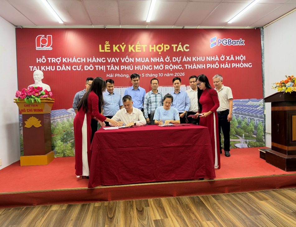 KÝ KẾT HỢP TÁC NEWLAND - PG BANK: MỞ RỘNG GIẢI PHÁP TÀI CHÍNH HỖ TRỢ KHÁCH HÀNG MUA NHÀ Ở XÃ HỘI